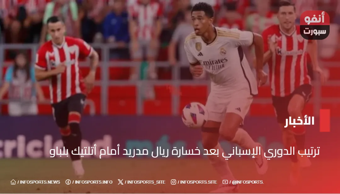 ترتيب الدوري الإسباني بعد خسارة ريال مدريد أمام أتلتيك بلباو