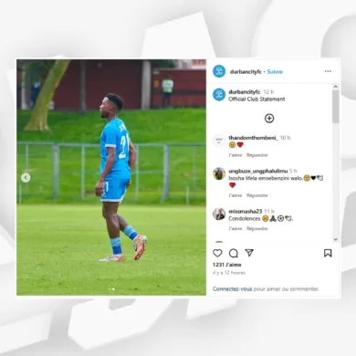 وفاة اللاعب الشاب سيناماندلا زوندي في ملعب دربان سيتي