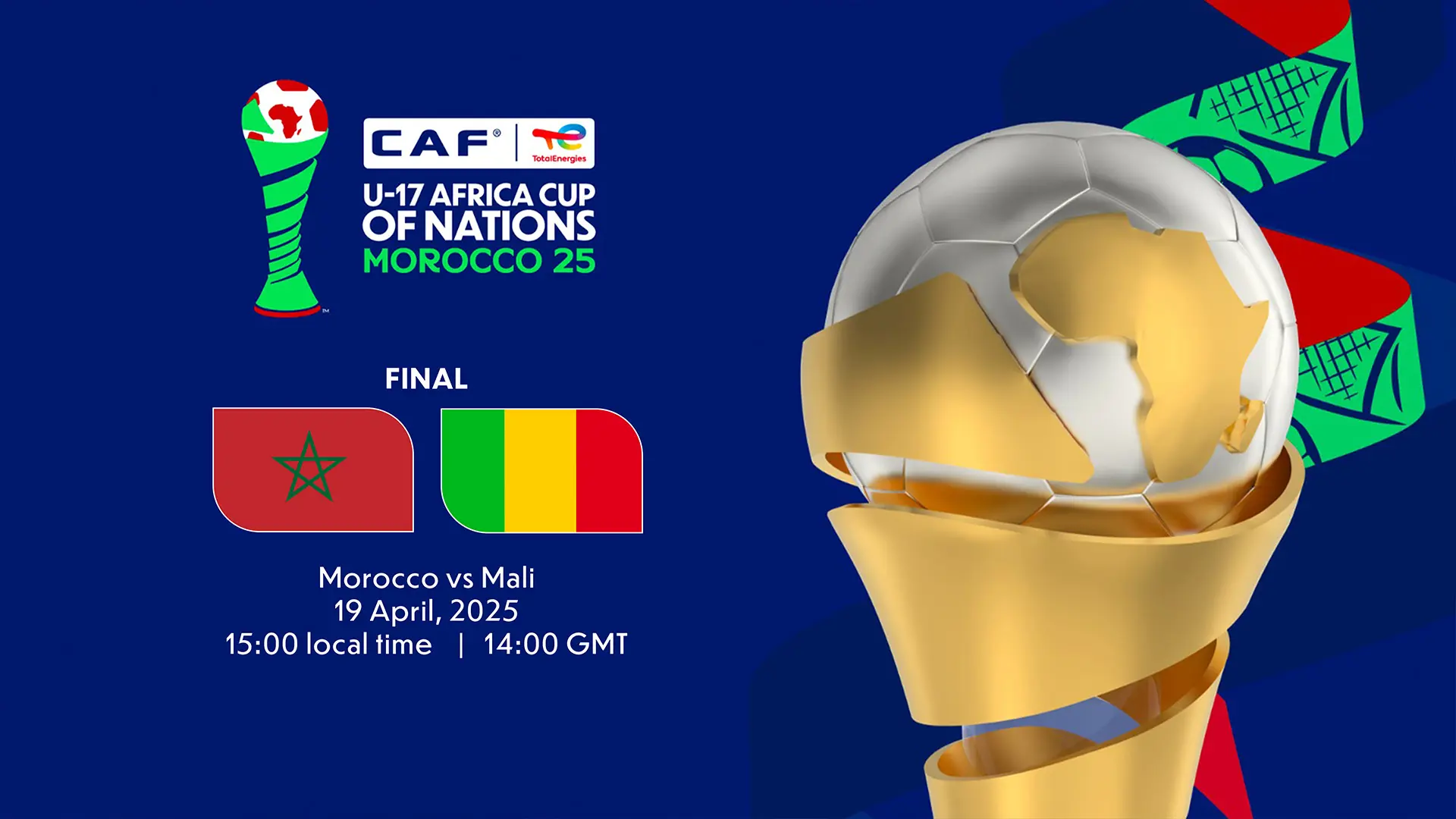 بث مباشر مباراة المغرب ومالي في نهائي كأس أفريقيا للناشئين 2025