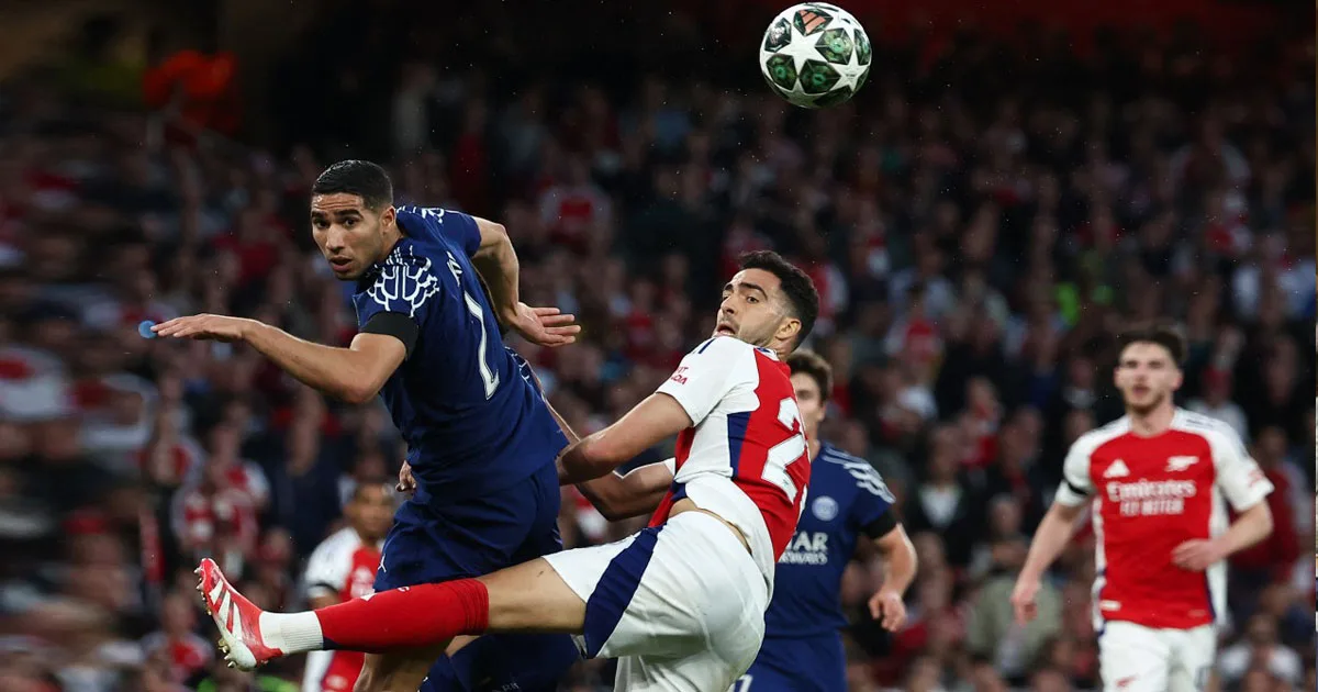 فيديو أشرف حكيمي يسجل في شباك آرسنال ويقود فريقه لنهائي دوري أبطال أوروبا