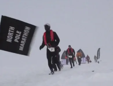 ماراثون مميز في القطب الشمالي تحت الصفر