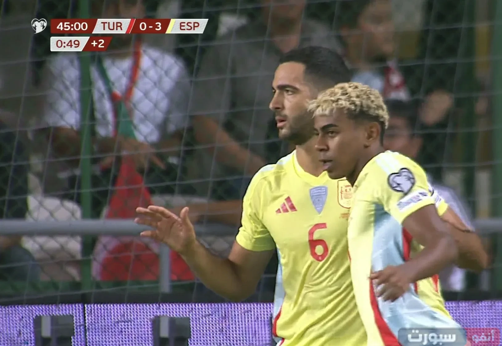 إسبانيا تنهي الشوط الأول بثلاثية ضد تركيا