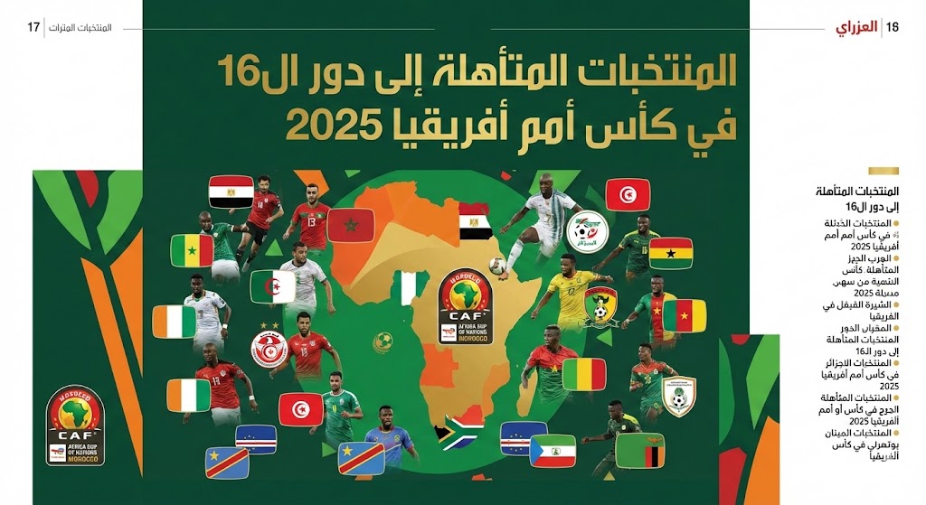 المنتخبات المتأهلة إلى دور ال16 في كأس أمم أفريقيا 2025