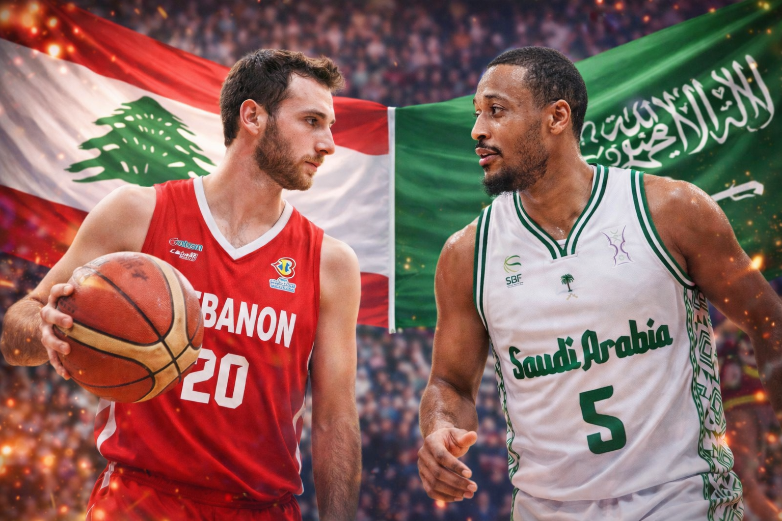 بث مباشر مباراة السعودية ولبنان في تصفيات آسيا لكأس العالم لكرة السلة