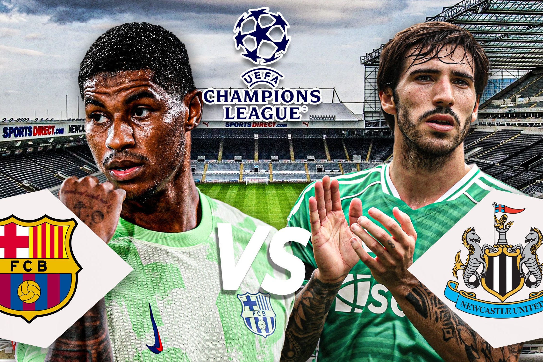 القنوات المفتوحة الناقلة لمباراة نيوكاسل يونايتد وبرشلونة في دوري أبطال أوروبا