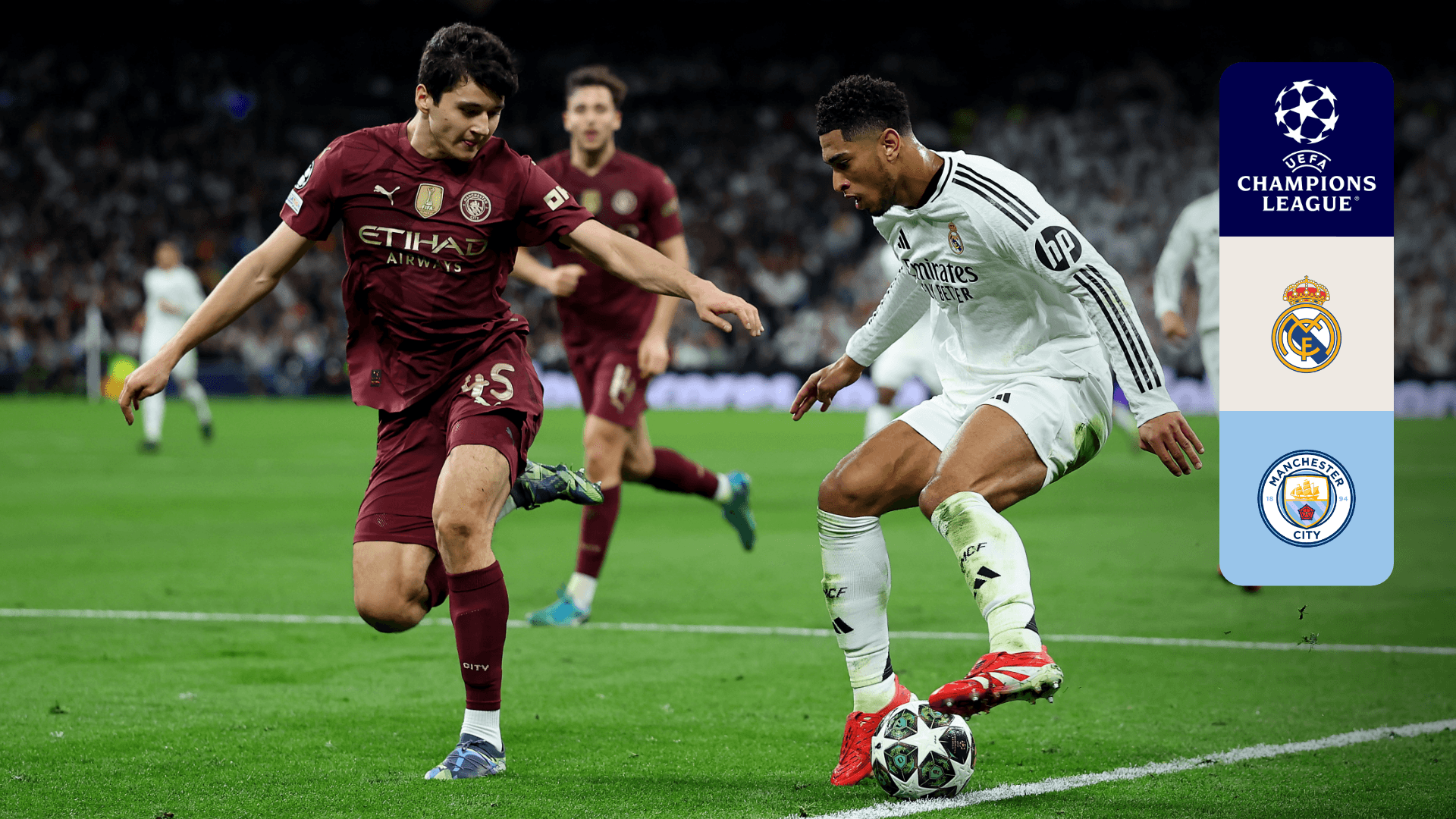 القنوات المفتوحة لمباراة ريال مدريد ضد مانشستر سيتي اليوم في دوري أبطال أوروبا