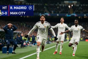 طوفان مدريدي يجتاح البرنابيو.. هاتريك “الصقر” فالفيردي يذل مانشستر سيتي بثلاثية في شوط واحد