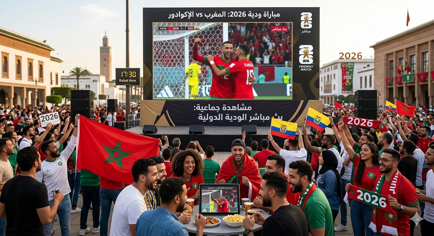 مشاهدة مباراة المغرب والإكوادور بث مباشر — الودية الليلة الجمعة 27 مارس 2026