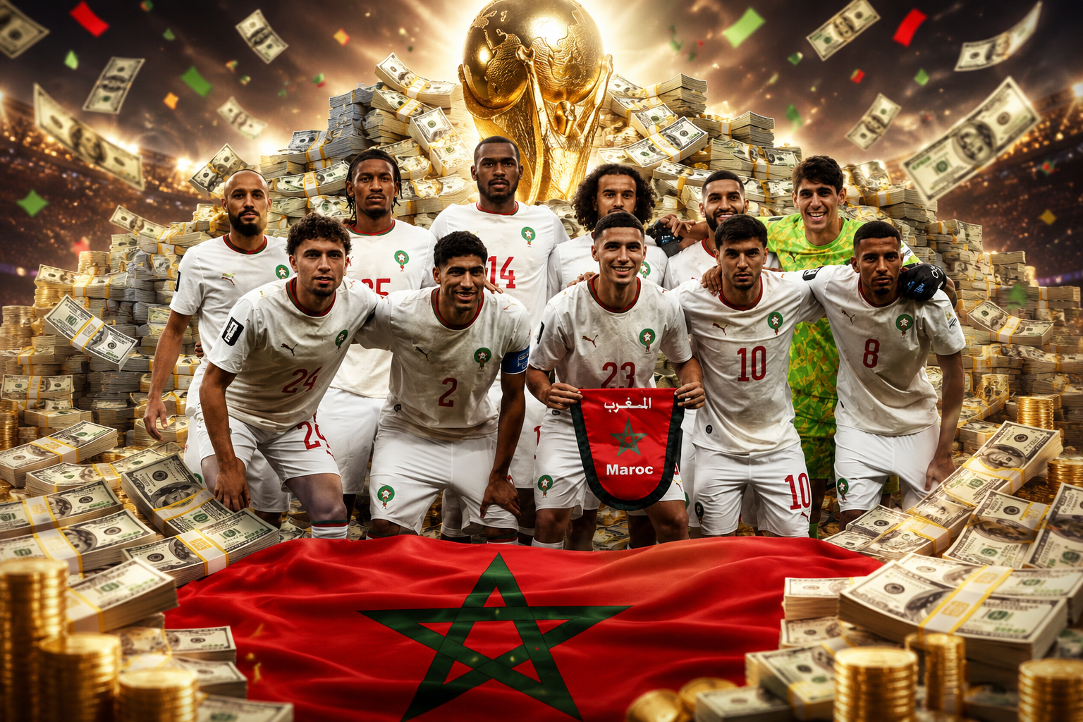 تعرف كم سيحصل المنتخب المغربي من المال بعد التأهل إلى ربع نهائي كأس العالم 2026؟