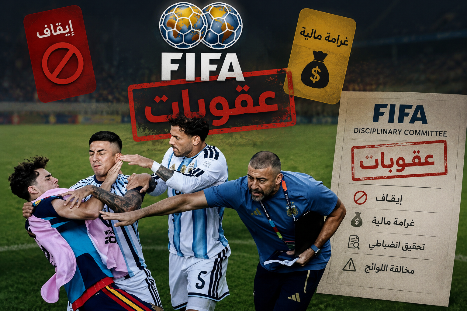 عقوبات بالجملة وغرامات مالية باهظة للاعبي الأرجنتين بعد نهائي كأس العالم 2026 أمام إسبانيا