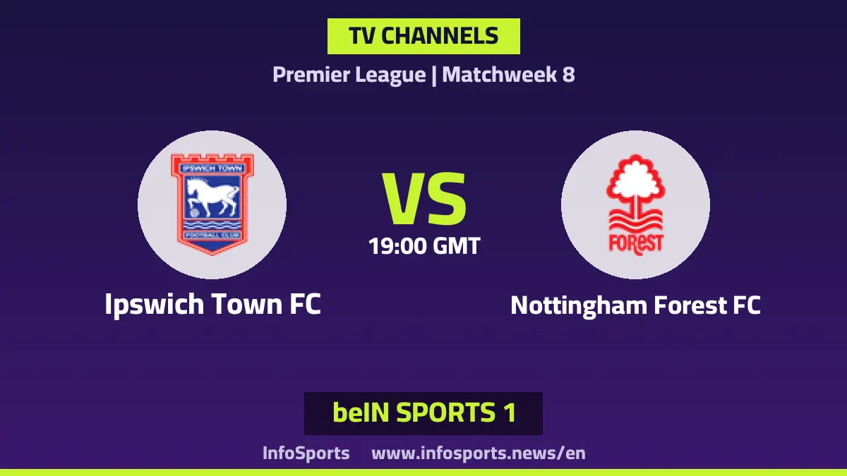 What channels are showing Ipswich Town vs Nottingham Forest?