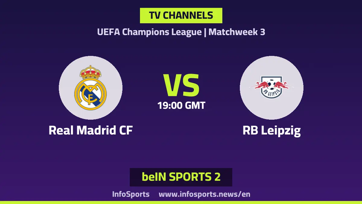 What channels are showing Real Madrid vs RB Leipzig in the Champions League?